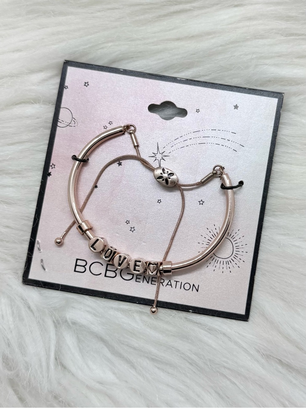 BCBGeneration 'LOVE' Adjustable Bracelet New with Package OS Fashion Jewelry
